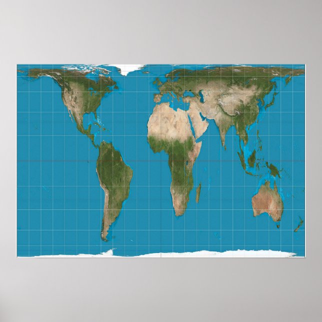 Póster Poster del Mapa Mundial de Proyección Gall Peters (Frente)