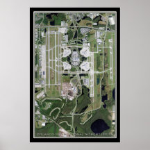 Poster del mapa satelital del aeropuerto internaci