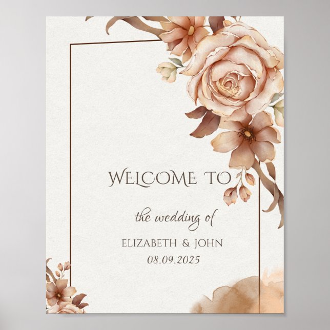 Póster Poster del marco de las flores de otoño (Frente)