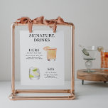 Póster Poster del menú de bebidas Bodas con firma<br><div class="desc">Personalizar este boda de cócteles y seguro que impresionará.</div>