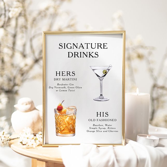 Póster Poster del menú de bebidas Bodas con firma (Subido por el creador)