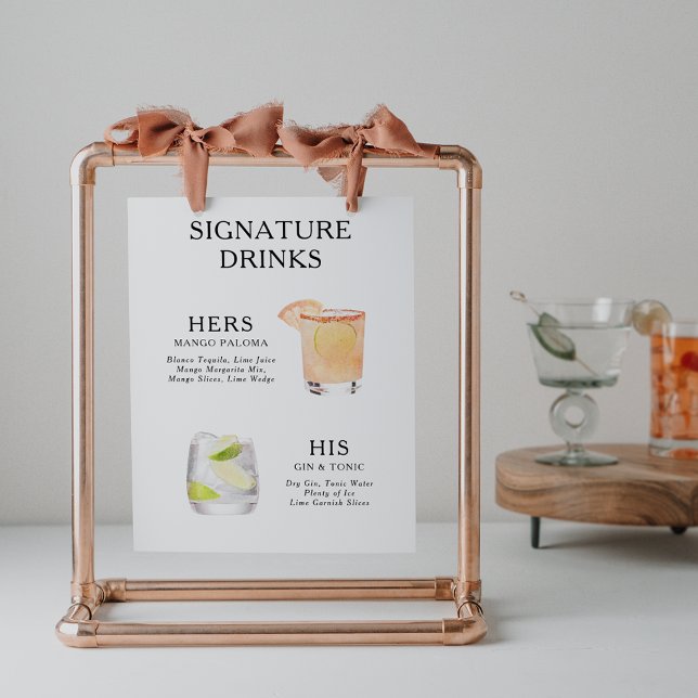 Póster Poster del menú de bebidas Bodas con firma (Subido por el creador)