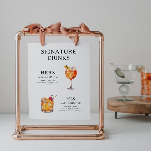 Póster Poster del menú de bebidas Bodas con firma (Subido por el creador)