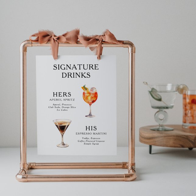 Póster Poster del menú de bebidas Bodas con firma (Subido por el creador)