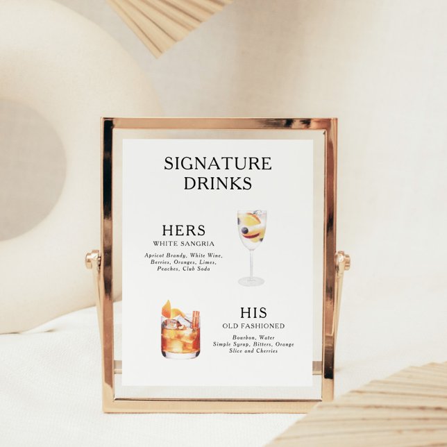 Póster Poster del menú de bebidas Bodas con firma (Subido por el creador)