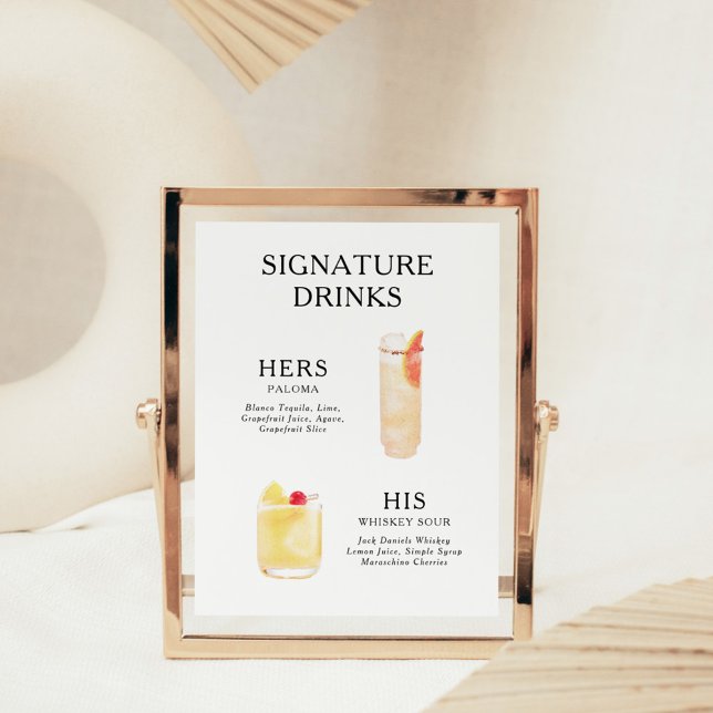 Póster Poster del menú de bebidas Bodas con firma (Subido por el creador)