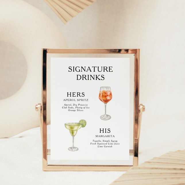 Póster Poster del menú de bebidas Bodas con firma (Subido por el creador)