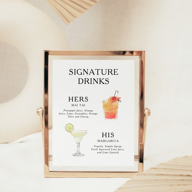Póster Poster del menú de bebidas Bodas con firma (Subido por el creador)