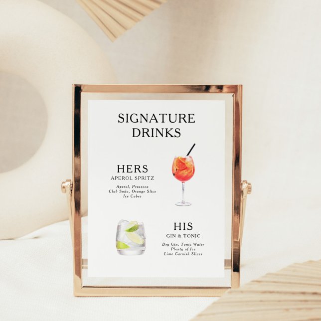 Póster Poster del menú de bebidas Bodas con firma (Subido por el creador)