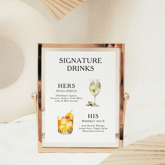 Póster Poster del menú de bebidas Bodas con firma (Subido por el creador)
