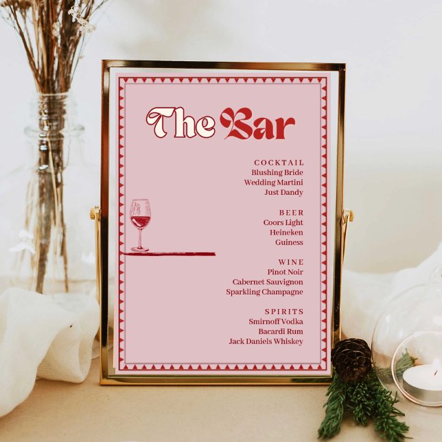 Póster Poster del menú de bebidas del Retro Pink and Red  (Subido por el creador)