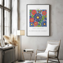 Poster del mercado de florecimiento de flores