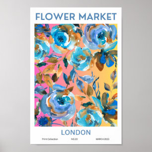 Póster Poster del mercado de flores coloridas de Londres