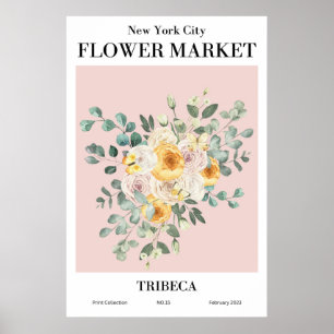 Póster Poster del Mercado de Flores de la Ciudad de Nueva