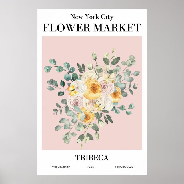 Póster Poster del Mercado de Flores de la Ciudad de Nueva (Frente)