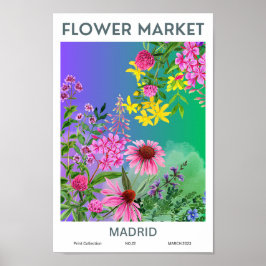 Póster Poster del mercado madrileño de flores
