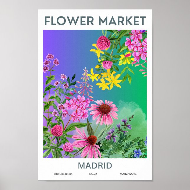 Póster Poster del mercado madrileño de flores (Frente)