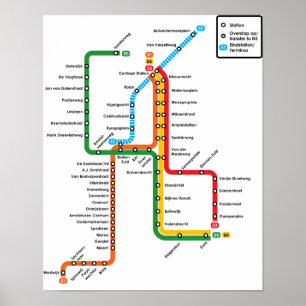 Póster Poster del metro de Amsterdam
