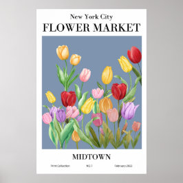 Póster Poster del Midtown de New York City Flower Market