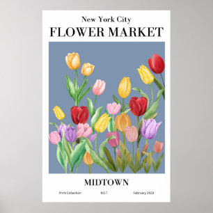 Póster Poster del Midtown de New York City Flower Market