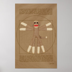 Póster Poster del mono de Vitruvian