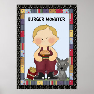 Póster Poster del monstruo de la hamburguesa