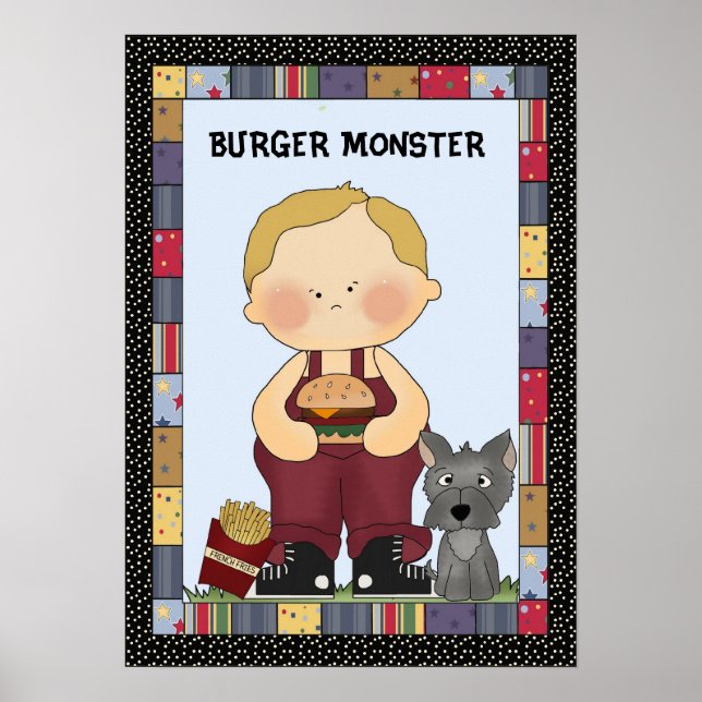 Póster Poster del monstruo de la hamburguesa (Frente)