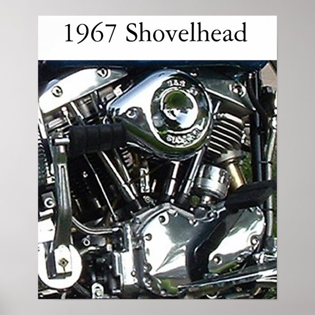 Póster poster del motor Shovelhead 1967 (Frente)