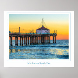 Póster Poster del muelle de Manhattan Beach
