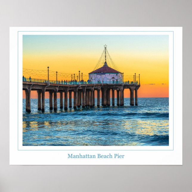 Póster Poster del muelle de Manhattan Beach (Frente)