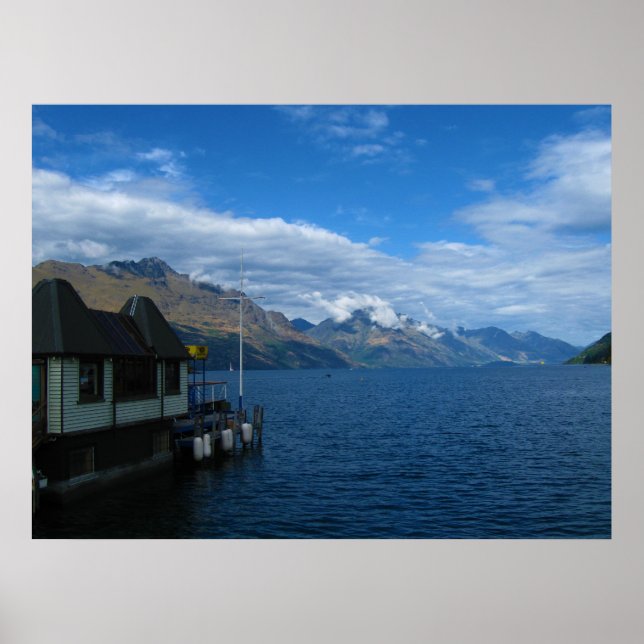 Póster Poster del muelle de Queenstown Lakeside (Frente)