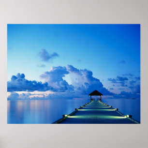 Póster Poster del muelle del par del océano