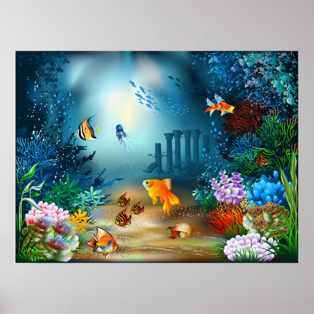 Póster Poster del mundo marino (Frente)