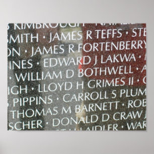 Póster Poster del muro conmemorativo de los veteranos de 