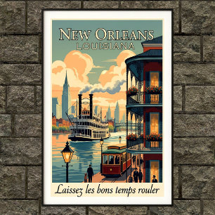Póster poster del Muro de Nueva Orleans de los años 60