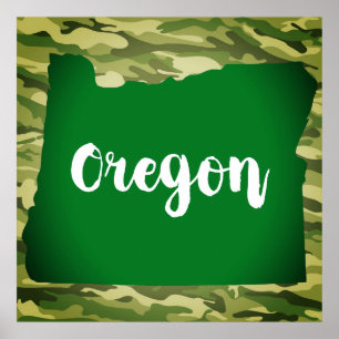 Póster Poster del Muro de Oregon State Silhouette Camo