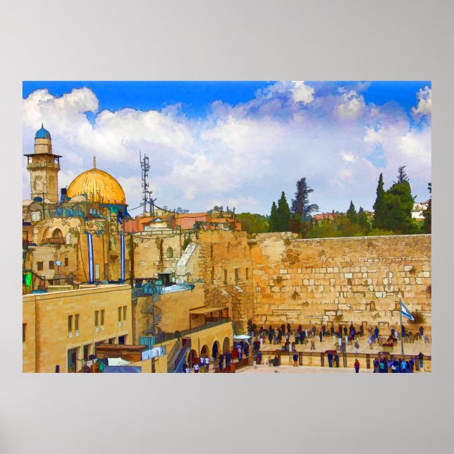 Póster Poster del Muro Occidental en Jerusalén (Muro de T (Frente)