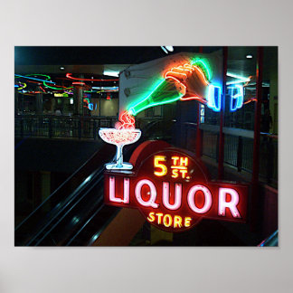 Póster Poster del Museo Neon de Las Vegas 5ª St. Liquors