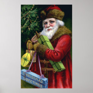 Póster Poster del navidad de Papá Noel del Viejo Mundo