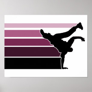 Póster Poster del negro del prpl de la pendiente de BBOY