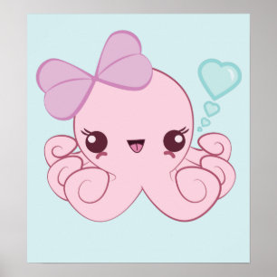 Póster Poster del Octopus de Kawaii