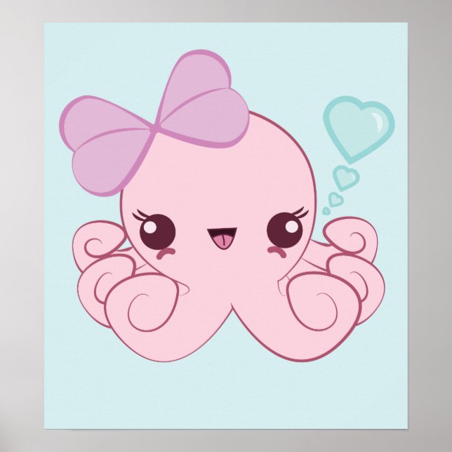 Póster Poster del Octopus de Kawaii (Frente)