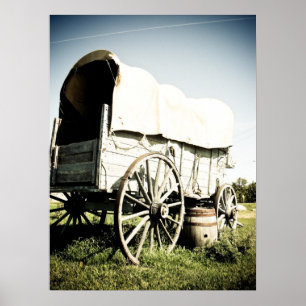 Póster Poster del oeste viejo del carro cubierto 04