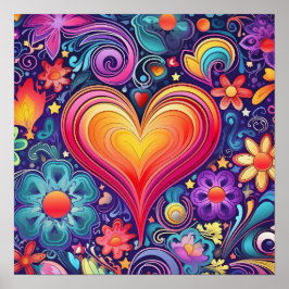 Póster Poster del Orgullo del Corazón Arcoiris