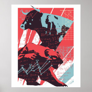 Póster Poster del oso alcista del mercado de valores