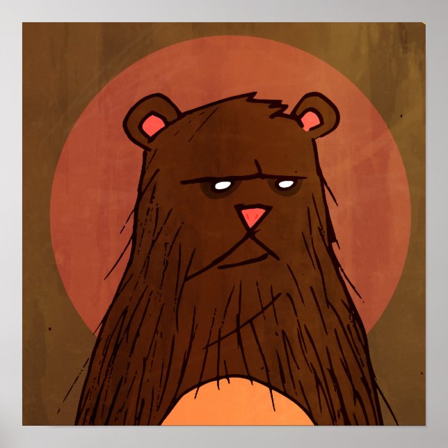 Póster poster del oso de acción (Frente)