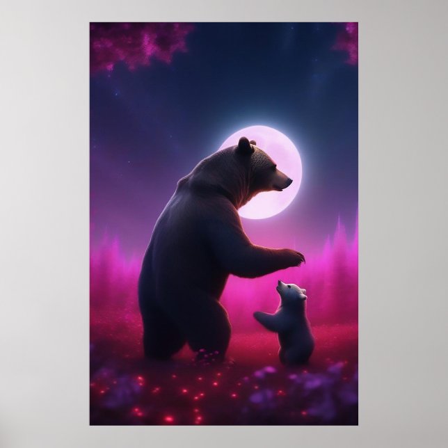 Póster Poster del oso de amor de la madre (Frente)