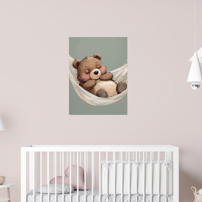 Póster Poster del oso durmiente - Cosy Nursery Wall Art (Guardería 2)