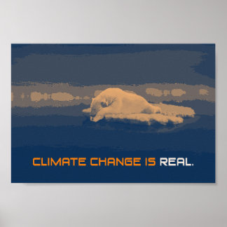 Póster Poster del oso polar contra el cambio climático