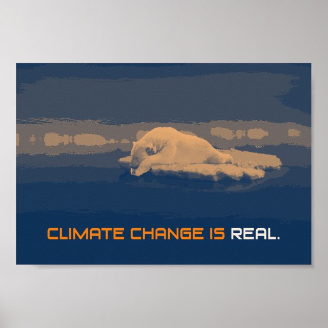Póster Poster del oso polar contra el cambio climático (Frente)